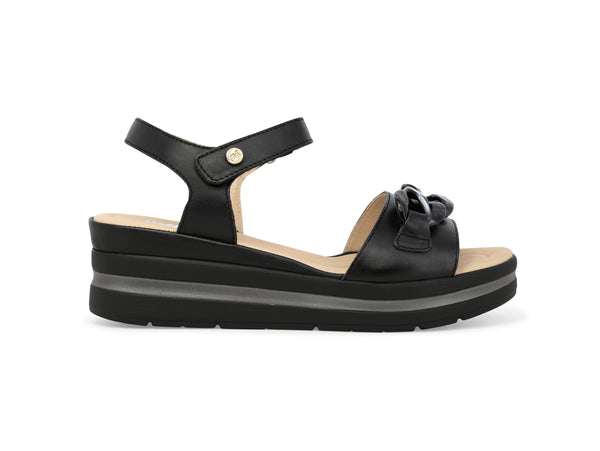 Melluso Sandali Donna WALK con Zeppa Tomaia Pelle Nera 019240-244357